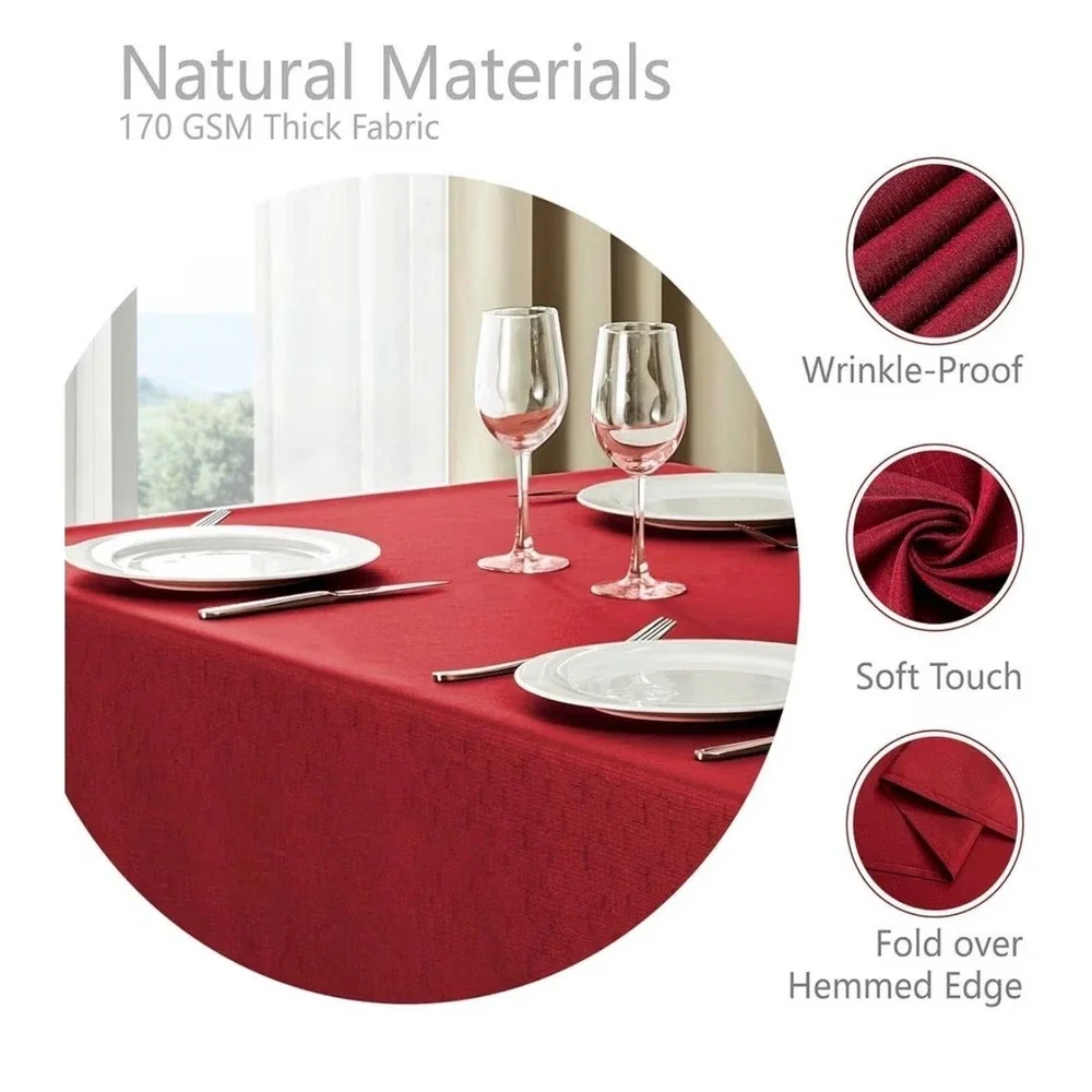 154.-   Rectangle Tablecloth Waterproof 52x70 inch Linen Textured Table Cloth